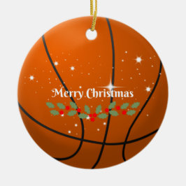 Frohe Weihnachts-Basketball Keramik Ornament