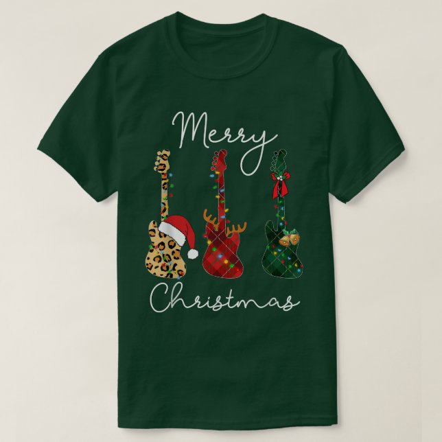 Frohe Weihnachts Bass Gitarre Png T-Shirt (Design vorne)