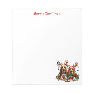 Frohe Weihnachts-Basset-Hunde Notizblock