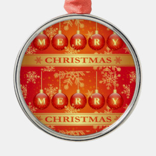 Frohe Weihnachts Baubles Red Gold Ornaments Ornament Aus Metall