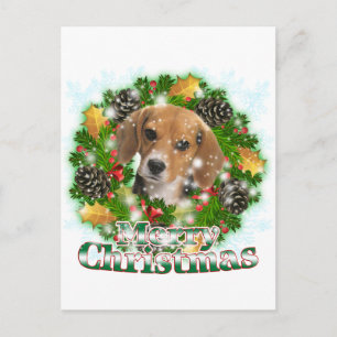 Frohe Weihnachts-Beagle Feiertagspostkarte