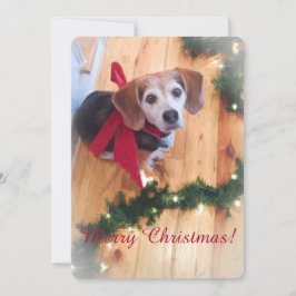 Frohe Weihnachts-Beagle-Flachkarte Feiertagskarte