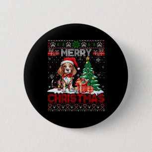 Frohe Weihnachts-Beagle Hund Lover Ugly Xmas Sweat Button