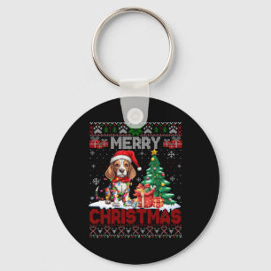 Frohe Weihnachts-Beagle Hund Lover Ugly Xmas Sweat Schlüsselanhänger
