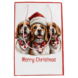 Frohe Weihnachts-Beagle-Hunde Mittlere Geschenktüte