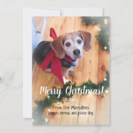 Frohe Weihnachts-Beagle individuell anpassbare Fla Feiertagskarte