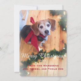 Frohe Weihnachts-Beagle individuell anpassbare Fla Feiertagskarte