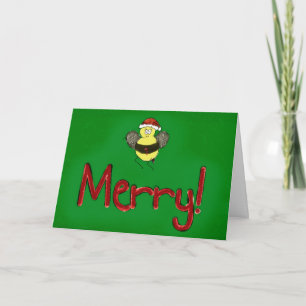 Frohe Weihnachts Bee Merry Paper Grußkarte Feiertagskarte