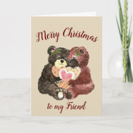 Frohe Weihnachts Best Friend Niedlich Teddy Bear H Feiertagskarte