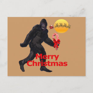 Frohe Weihnachts-Bigfoot Feiertagspostkarte