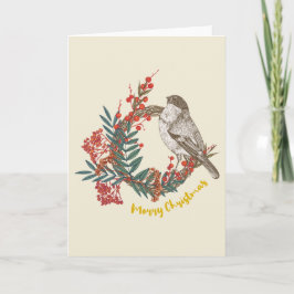 Frohe Weihnachts-Bird-Wreath Karte