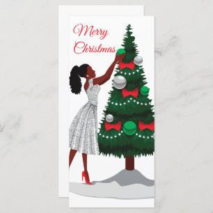 Frohe Weihnachts Black African American Woman Card