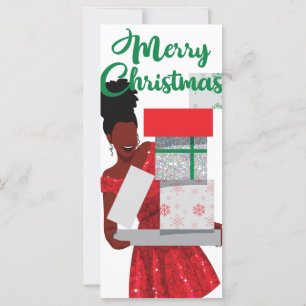 Frohe Weihnachts Black African American Woman Card