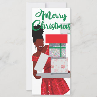 Frohe Weihnachts Black African American Woman Card