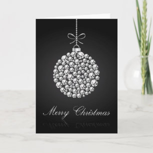Frohe Weihnachts Black and Diamonds Weihnachtsball Feiertagskarte