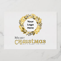 Frohe Weihnachts Black Gold Wreath Business
