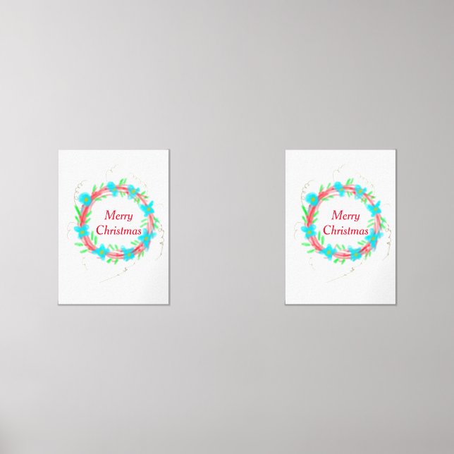 Frohe Weihnachts blaue Garland Aquarellturda Bilderwand Sets (Vorderseite)