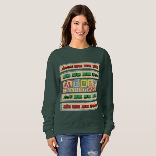 Frohe Weihnachts Block Party Sweater Sweatshirt (Vorne ganz)