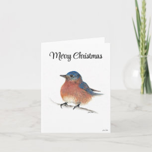Frohe Weihnachts Blue Bird Weihnachtskarte Karte