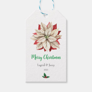 Frohe Weihnachts-Blume Wasserfarbengeschenke Geschenkanhänger