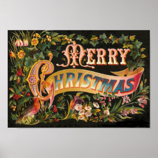 Frohe Weihnachts Blumengestalt Poster