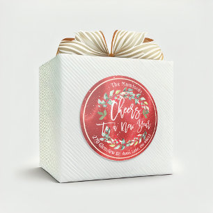 Frohe Weihnachts-Blumenrede ins neue Jahr Runder Aufkleber