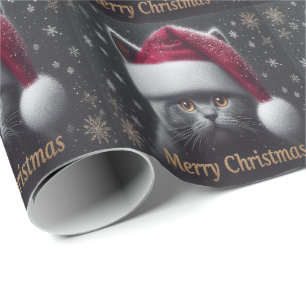 Frohe Weihnachts-Bombay-Katze, Weihnachtskatze Geschenkpapier