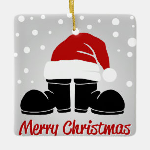 Frohe Weihnachts-Boot & Hat Keramikornament