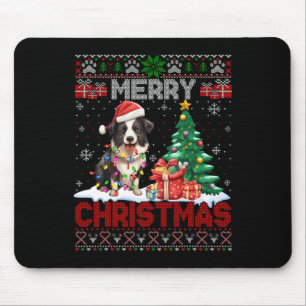 Frohe Weihnachts-Border Collie Dog liebt Ugly Xmas Mousepad
