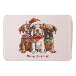 Frohe Weihnachts-Boxer-Hunde Badematte
