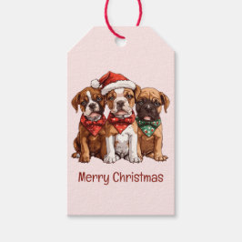 Frohe Weihnachts-Boxer-Hunde Geschenkanhänger