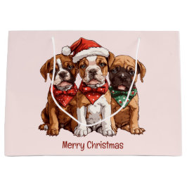 Frohe Weihnachts-Boxer-Hunde Große Geschenktüte