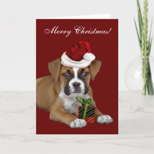 Frohe Weihnachts-Boxer-Hunde-Grußkarte Feiertagskarte
