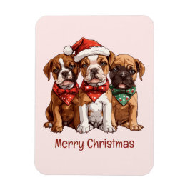 Frohe Weihnachts-Boxer-Hunde Magnet