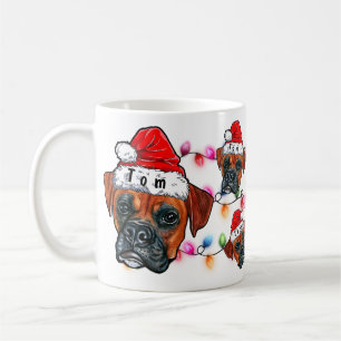 Frohe Weihnachts-Boxer-Weihnachtsmannmütze Kaffeetasse