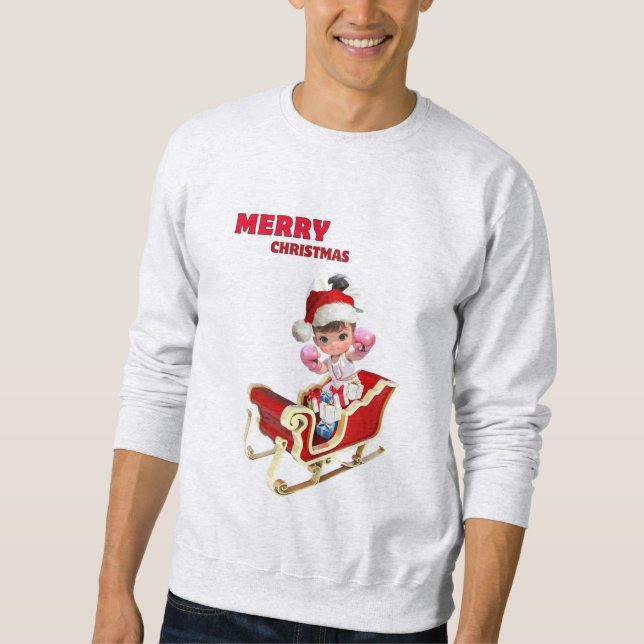 Frohe Weihnachts-Boxing-Girl Sweatshirt (Vorderseite)