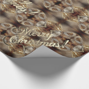 Frohe Weihnachts-Braun-Gold-Skript Eleganter Chic Geschenkpapier