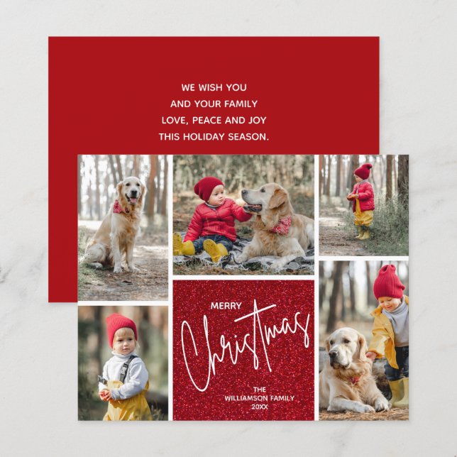 Frohe Weihnachts Budget Red Holiday Cards (Vorne/Hinten)
