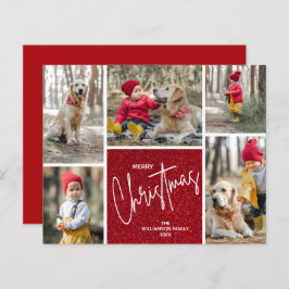 Frohe Weihnachts Budget Red Holiday Cards