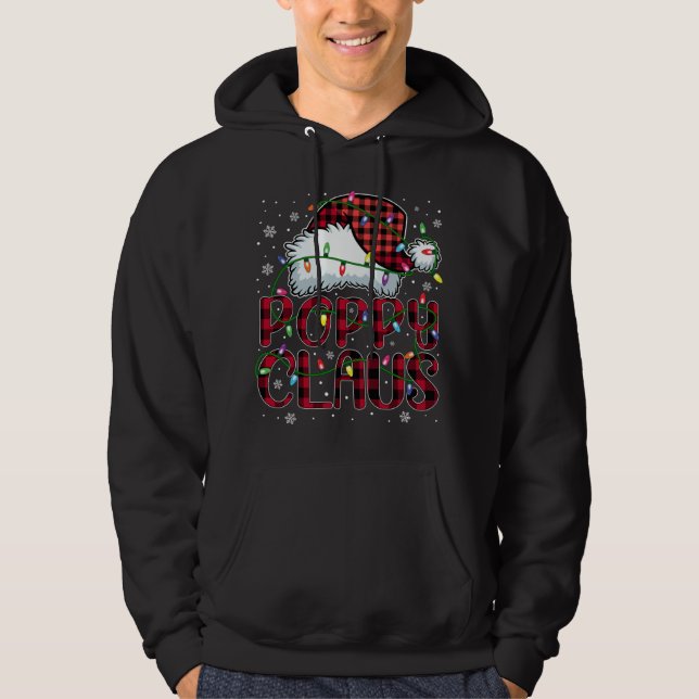 Frohe Weihnachts Buffalo Kariert Red Weihnachtsman Hoodie (Vorderseite)