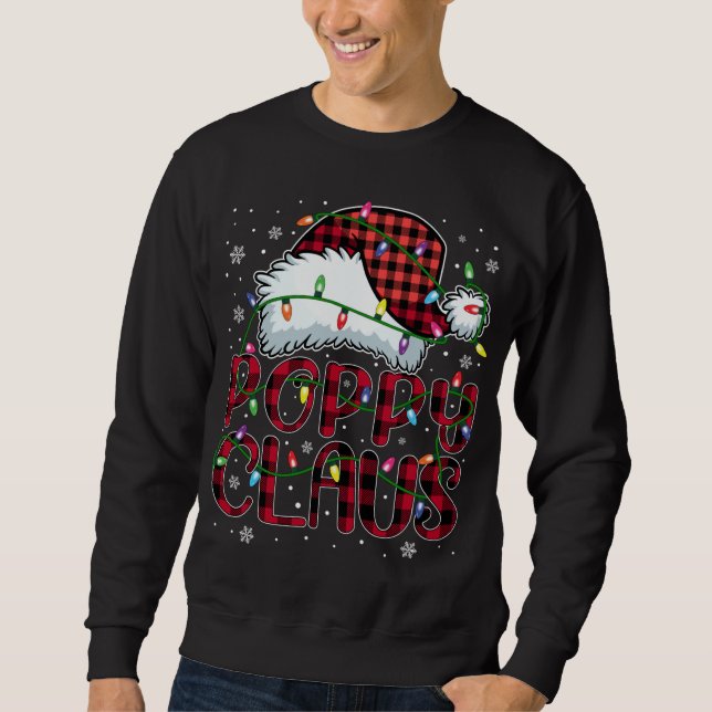 Frohe Weihnachts Buffalo Kariert Red Weihnachtsman Sweatshirt (Vorderseite)