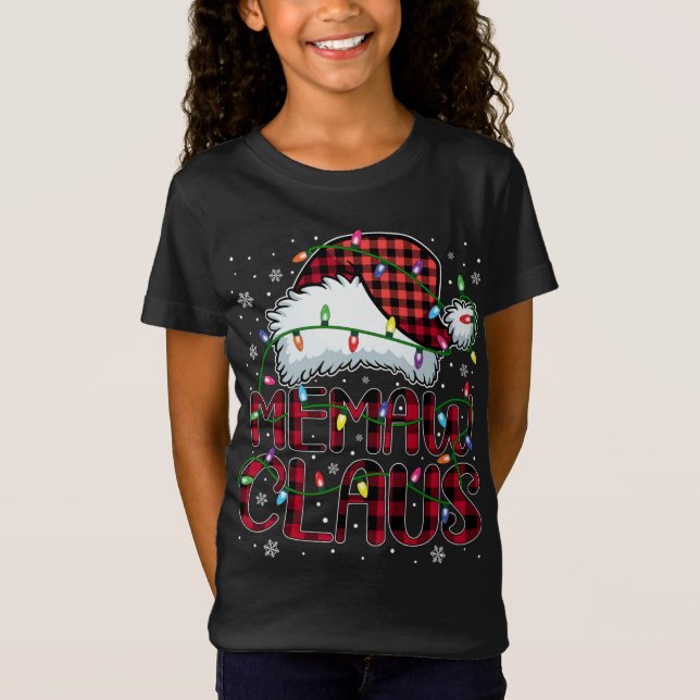 Frohe Weihnachts Buffalo Kariert Red Weihnachtsman T-Shirt (Vorderseite)