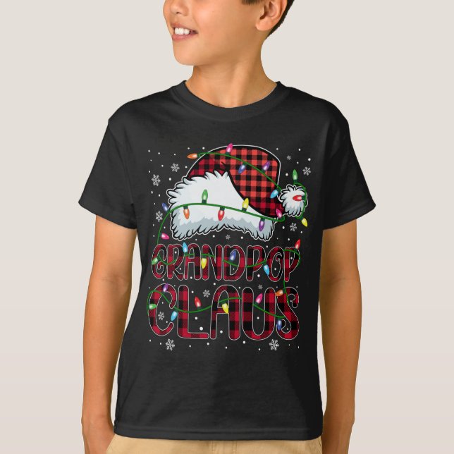 Frohe Weihnachts Buffalo Kariert Red Weihnachtsman T-Shirt (Vorderseite)
