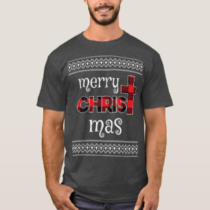 Frohe Weihnachts Buffalo Kariert Ugly Sweater Chri T-Shirt