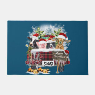 Frohe Weihnachts Buffalo Karierte Kühe Pig Collie  Fußmatte