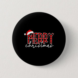 Frohe Weihnachts Buffalo Rote Karierte Weihnachtsm Button