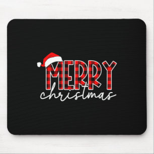 Frohe Weihnachts Buffalo Rote Karierte Weihnachtsm Mousepad