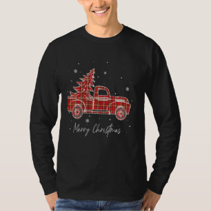 Frohe Weihnachts Buffalo Truck Tree Kariert für m T-Shirt