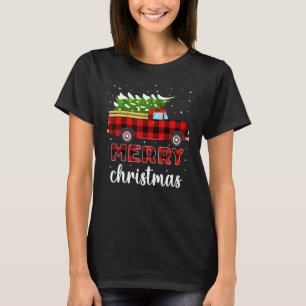 Frohe Weihnachts Buffalo Truck Tree Kariert für m T-Shirt