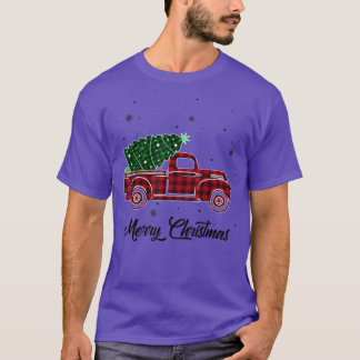 Frohe Weihnachts Buffalo Truck Tree Kariert für m T-Shirt
